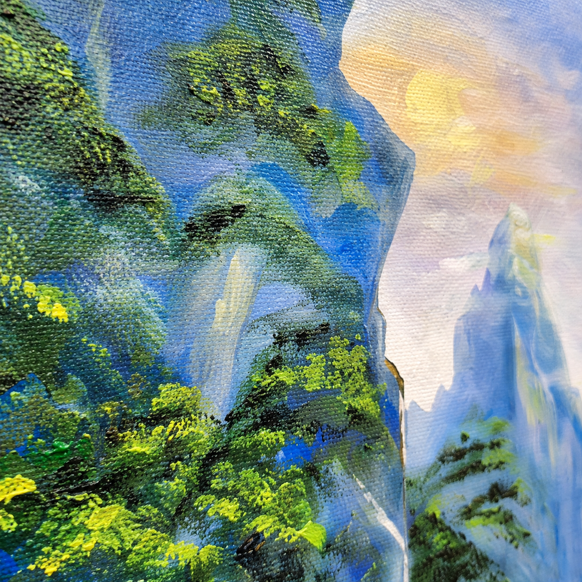 Original Handmade Mountain River -24*36''-Oil on Canvas –Primed and Varnished | Landscape & Nature Wall Art
