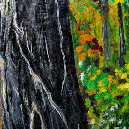 Original Hand-Painted Forest Landscape Artwork-24*24''-Oil on Canvas –Primed and Varnished | Oil Painting on Canvas | Nature Wall Art