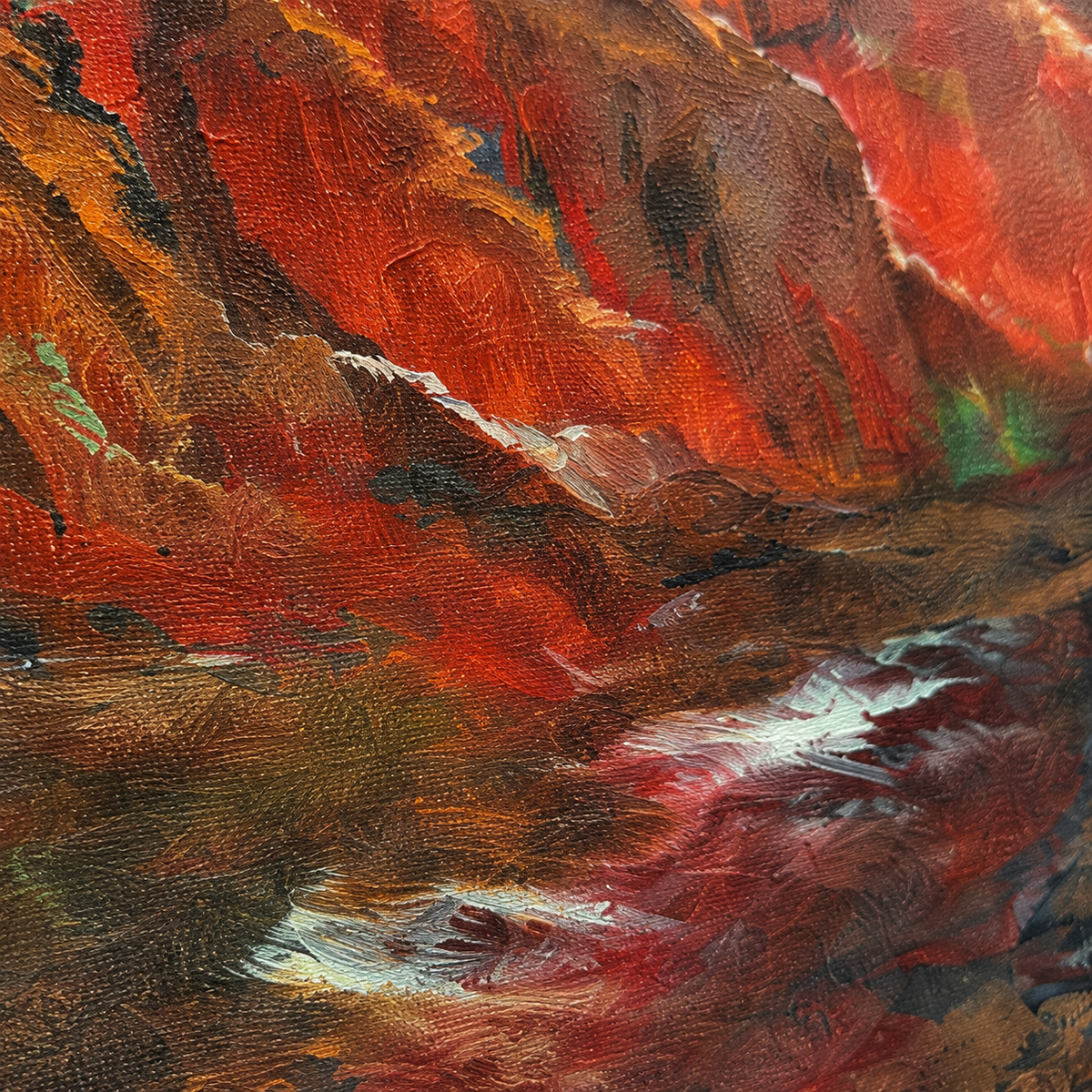 Mountain Landscape Original Painting -18*24''-Oil on Canvas –Primed and Varnished- Sunset Valley & Scenic Nature Wall Art