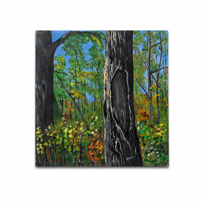 Original Hand-Painted Forest Landscape Artwork-24*24''-Oil on Canvas –Primed and Varnished | Oil Painting on Canvas | Nature Wall Art